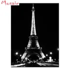 Алмазная вышивка Парижская башня DIY алмазная живопись наборы для вышивки крестиком черный белый стиль 5D Мозаика Декор полный квадраткруглая дрель