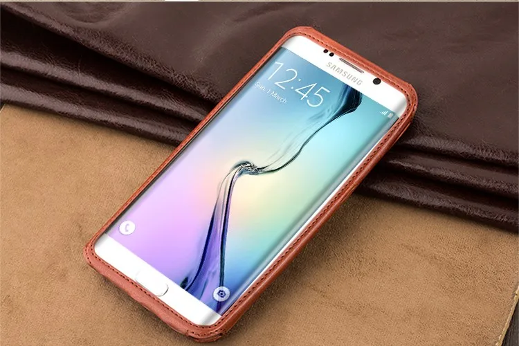 Уникальный дизайн QIALINO чехол для телефона из натуральной кожи для samsung Galaxy S6 edge дизайн с заклепками сзади защитный чехол для телефона 5,1 дюйма