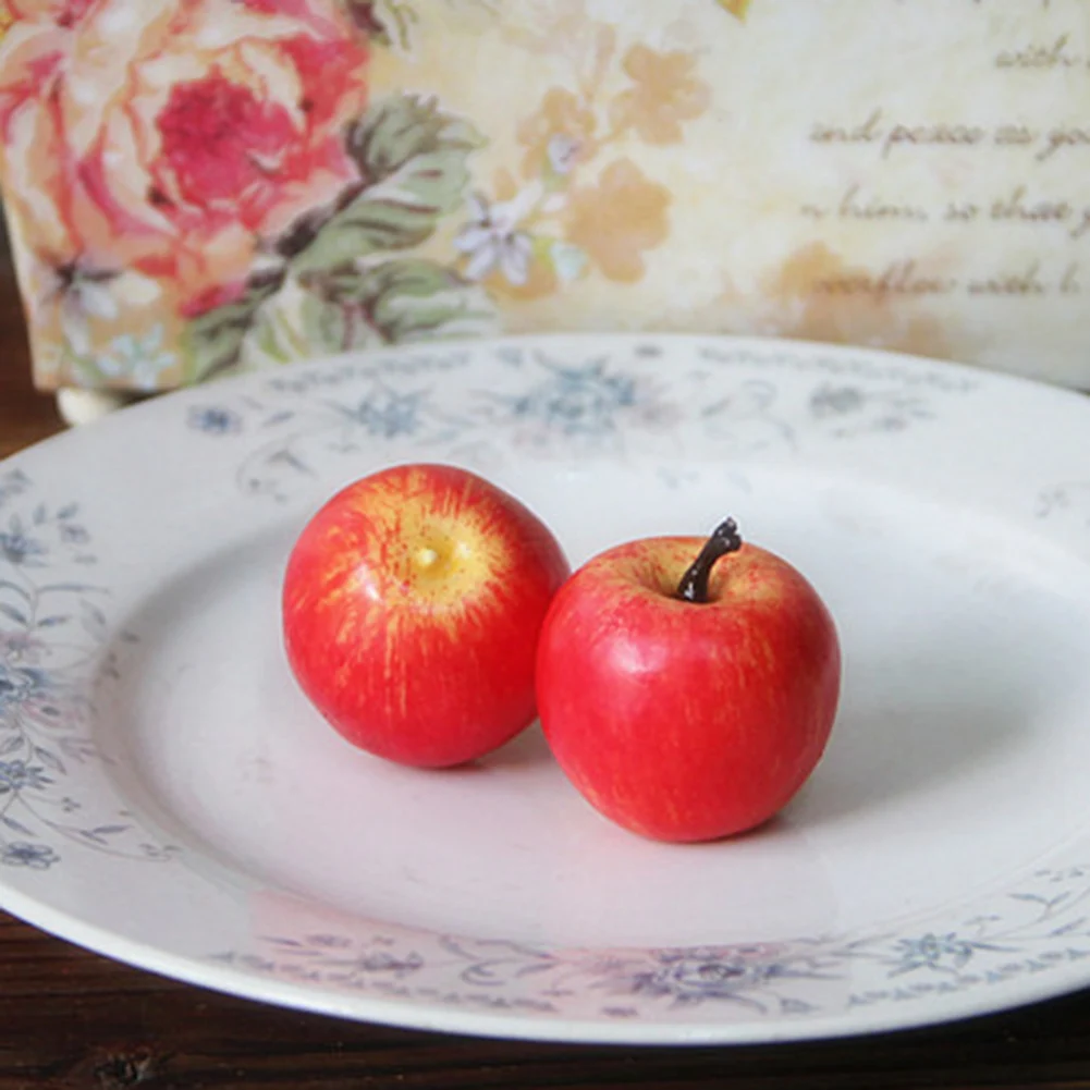 100Pcs Faux Mini Apple Realistic Fruit 3D Simulation Painting Prop Home Decor Set | Дом и сад