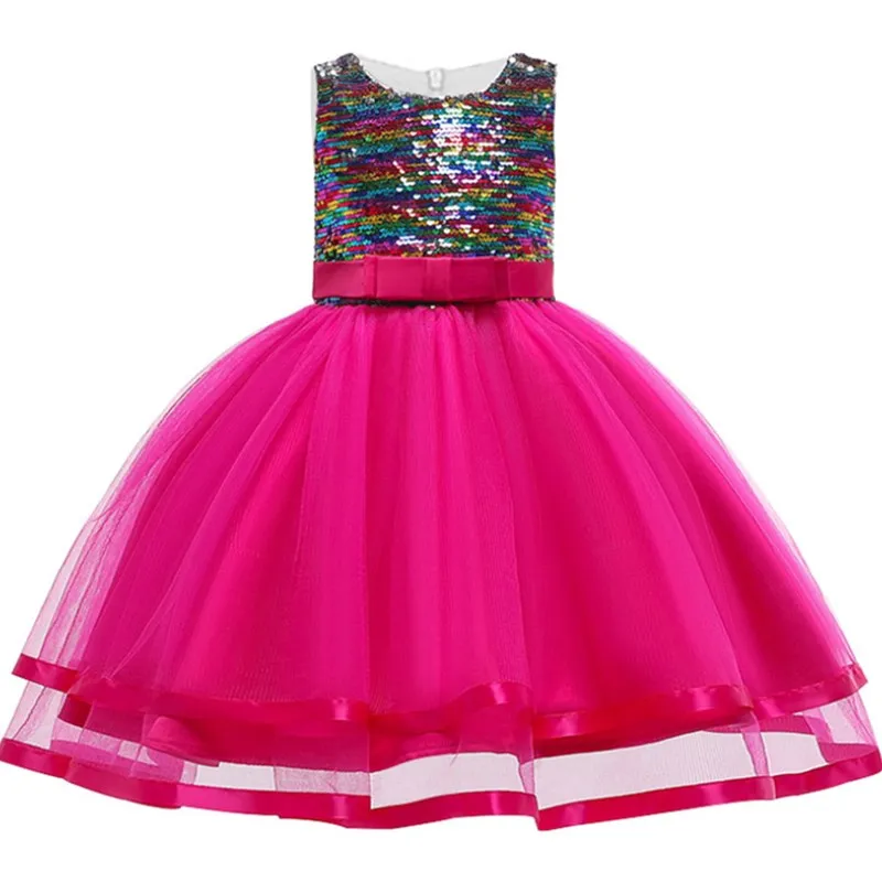 Photo Color Girl Lace Dress Costumes for Girls Christmas Party Elegant Princess Dress Girl Wedding Dress Child Clothes 3- 10 Years - Цвет: Photo Color