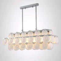 jmmxiuz luxury modern chandelier glass lighting for dining room rectangle hanging fixture kitchen island white led chandelier