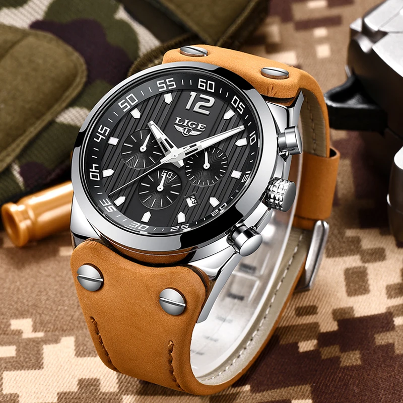 Reloj Hombre LIGE новые мужские часы военные армейские брендовые Роскошные Спортивные