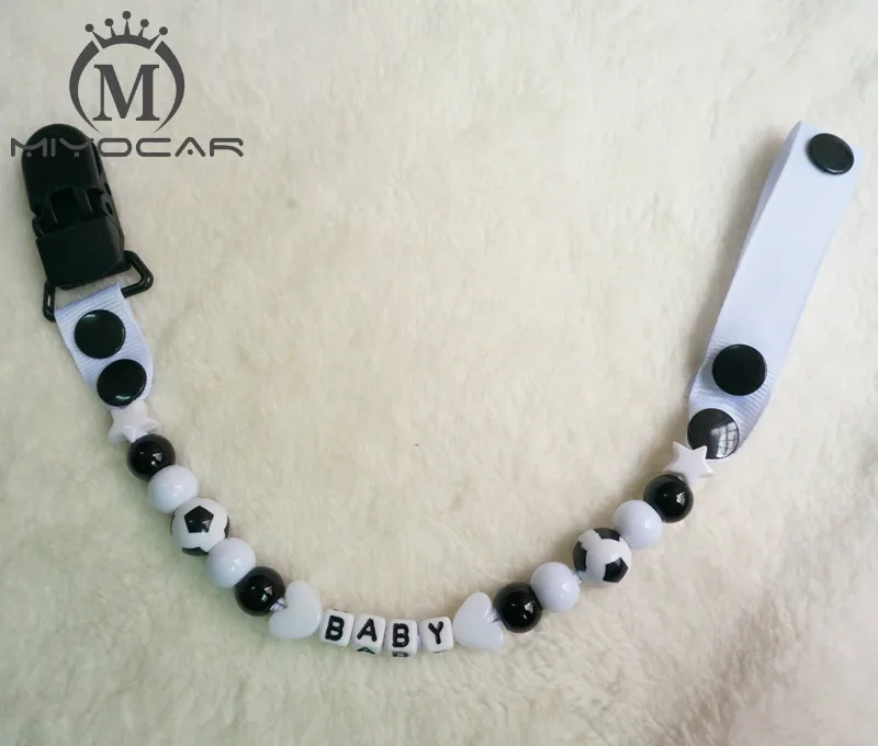 Персонализированные любое имя белый и черный бисер ручной работы соски