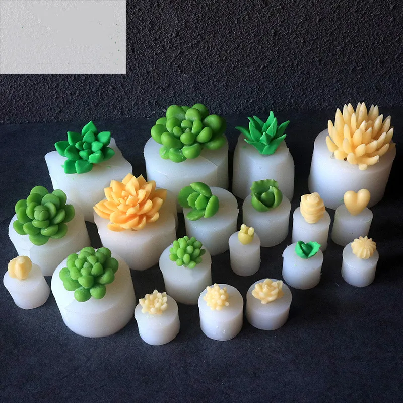 Ручной работы 3D Мути-мясные растения силиконовые формы для мыла Свеча в форме цветка формы для выпечки инструменты для украшения свадебного торта