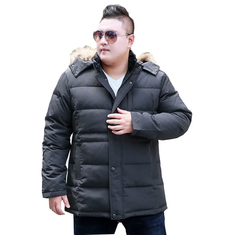 Мужская зимняя куртка с капюшоном и меховым воротником размеры XL 8XL 9XL-10XL | одежда