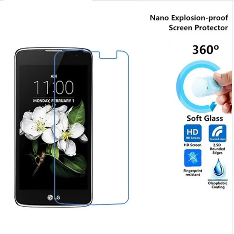 Нано Взрывозащищенная (мягкое стекло) Защитная пленка для LG k7 X210 защитная