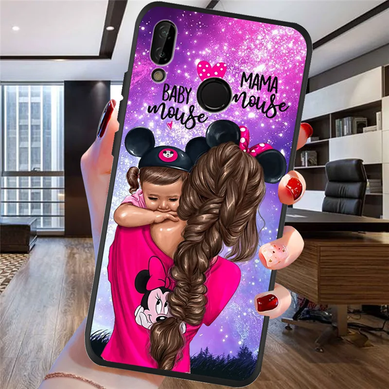 Модный чехол для девочек телефона с надписью Super Mom baby Huawei P8 P10 P20 P30 Mate 10 20 Honor 8 8X 8C 9