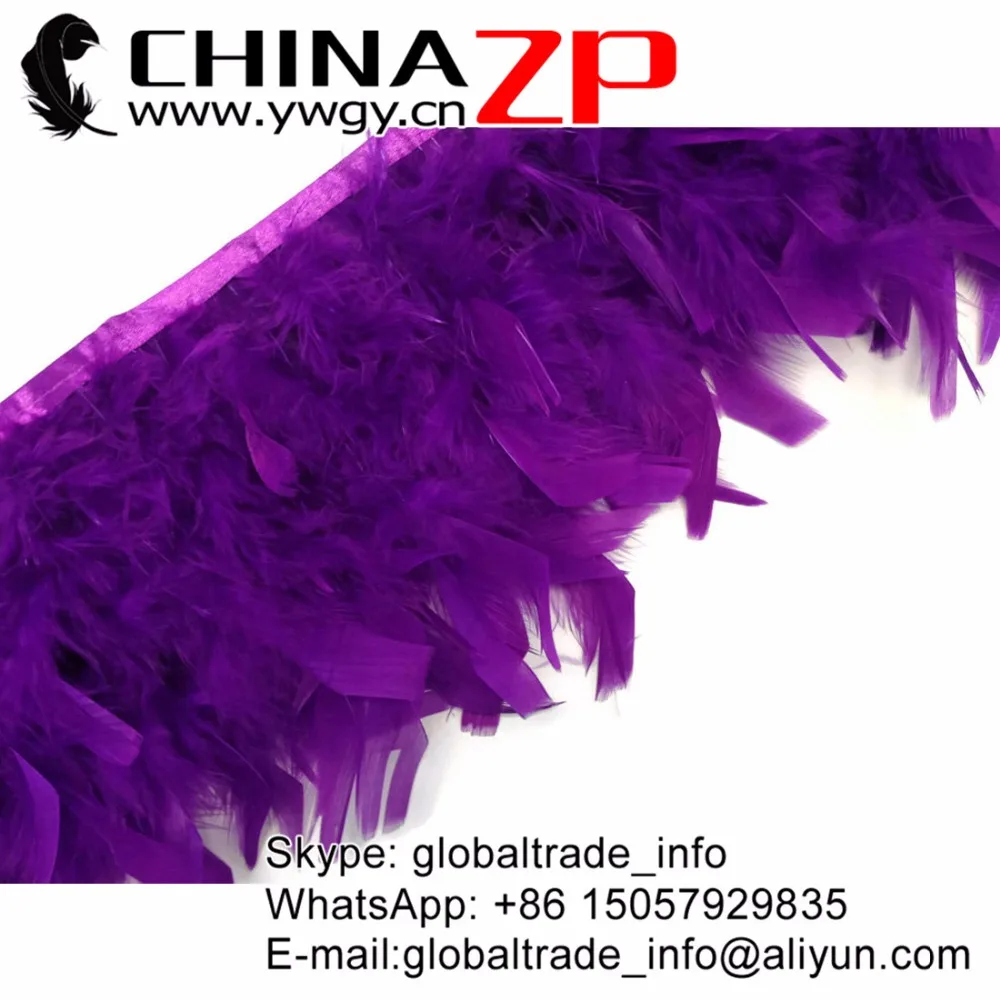

CHINAZP Factory Wholesale 10yards/lot Selected Top Quality Dyed Purple Chandelle Feather Trim