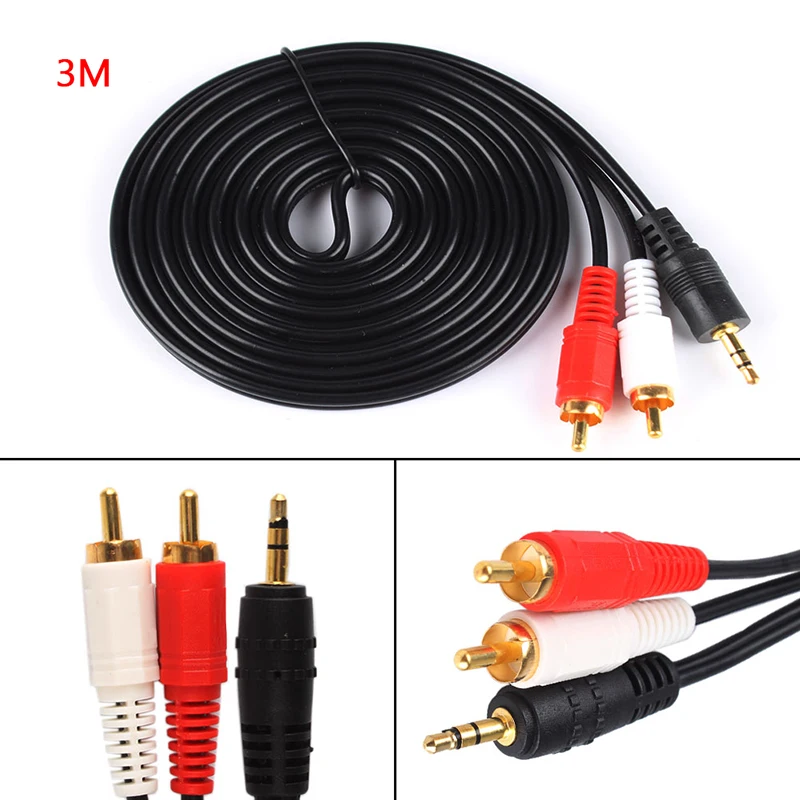 3 5 мм штекер AV 2 RCA стерео музыкальный аудио кабель AUX для Mp3 Pod Phone TV звуковые