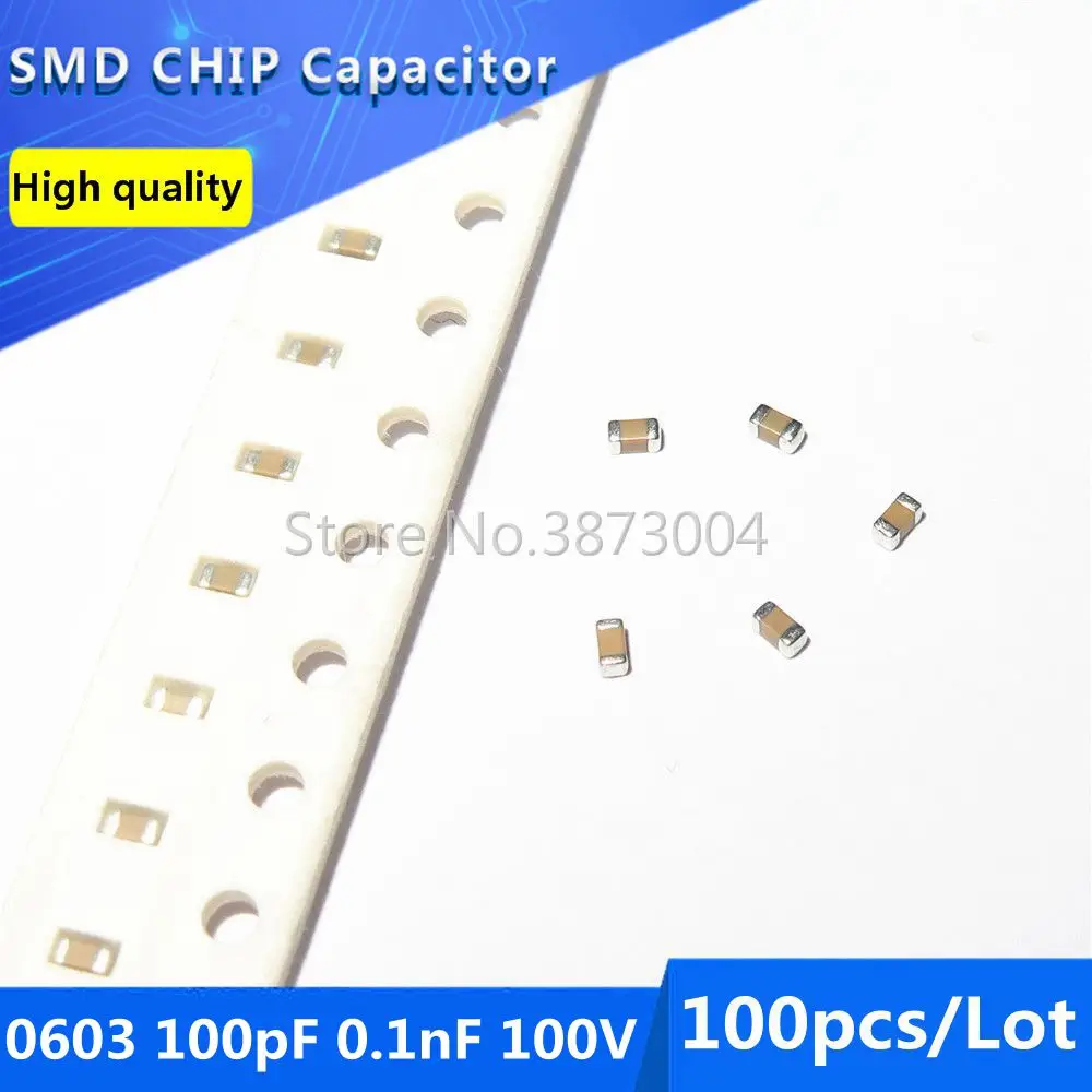 100 шт 0603 100pF 0.1nF 100В NPO COG SMD чип конденсатор | Обустройство дома