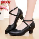 Туфли на квадратном каблуке обувь для женщин спортивная обувь для латинских танцев; Женские кроссовки для взрослых для бальных танцев; Обувь для улицы; Показать современная кожаная обувь Высота каблука 5 см;