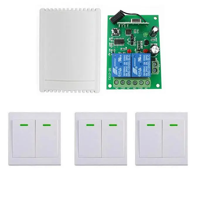 DC 24V 12V 2 CH 2CH RF беспроводной фотоприемник добавить 86 передатчик настенной панели