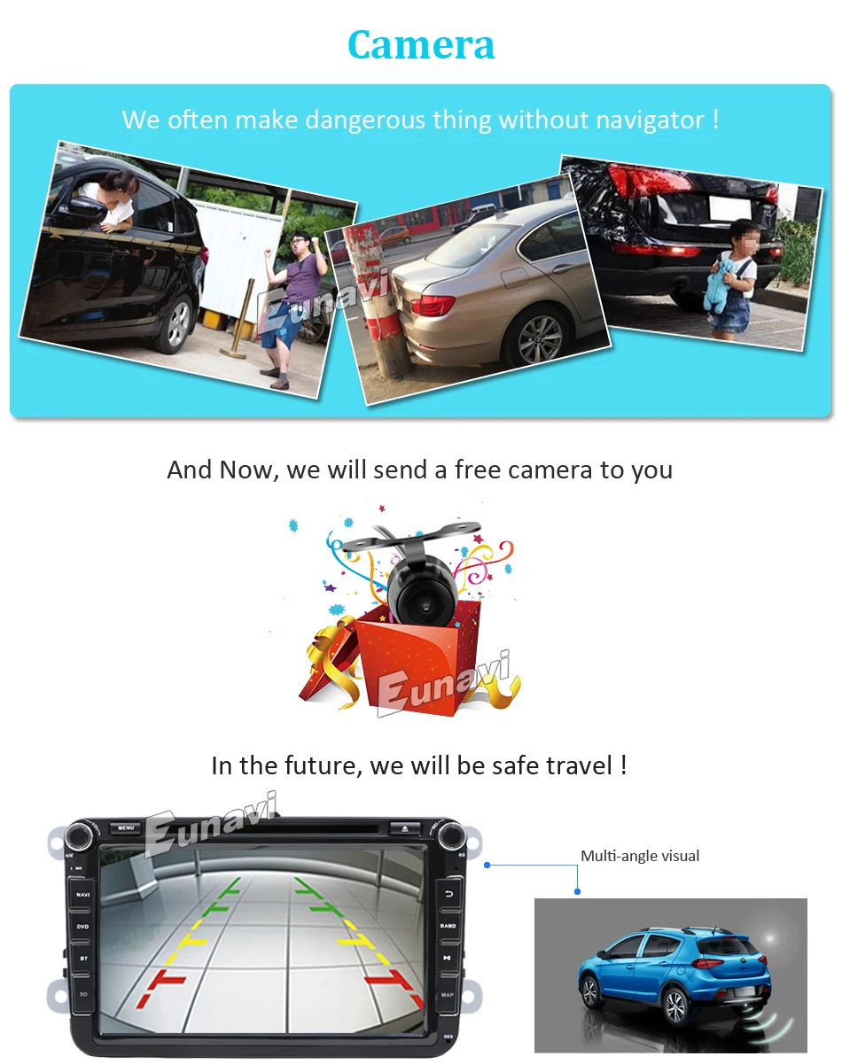 Eunavi 2 DIn автомобильный DVD 8' HD для VW POLO GTI GOLF 5 6 MK5 MK6 JETTA PASSAT B6 Touran Sharan с gps навигацией Радио RDS