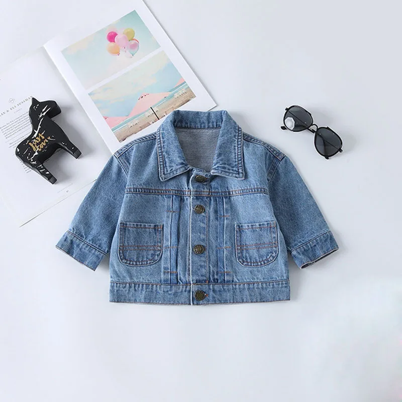 2019 Spring Autumn Children's Clothing Baby Boys and Girls Denim Jackets Kids Cowboy Toddler Outerwear Coats RT415 | Детская одежда