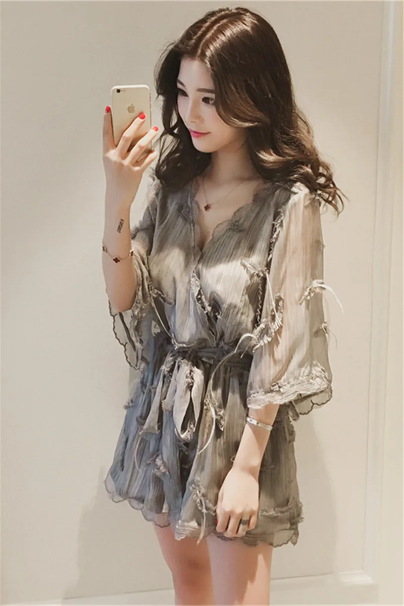 2019 Летний шифоновый женский комбинезон больших размеров сексуальный для женщин