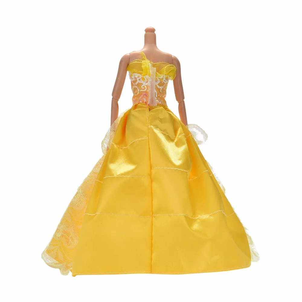 Желтое свадебное платье ручной работы с 4 слоями кружева модное принцессы длиной