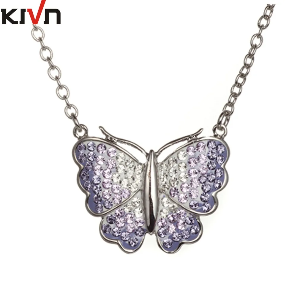 KIVN модное ювелирное изделие с бабочками и кристаллами свадебные ожерелья