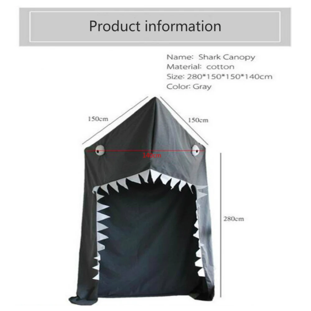 

Princess Canopy Bed Valance Bed Curtain Baby Bed Round Mosquito Net Tent Grey Shark Curtains