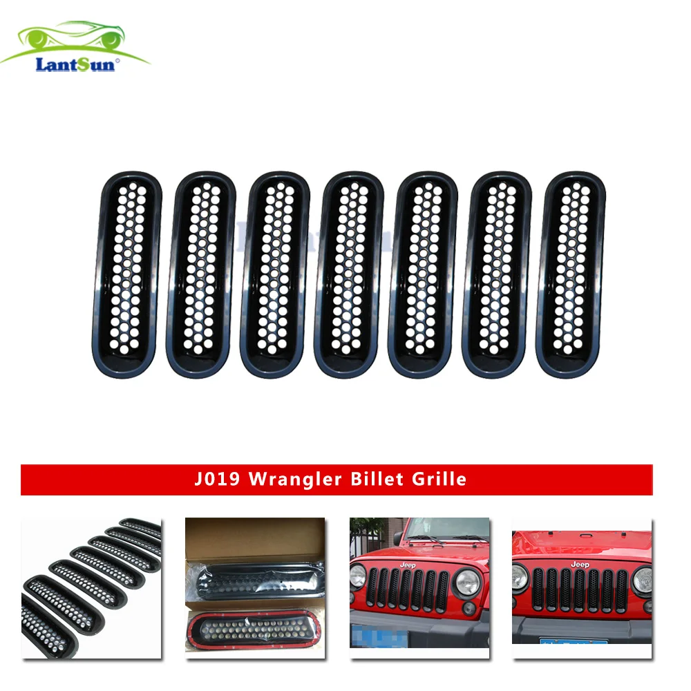 

7pcs Black Front Grill Mesh Grille Insert Kit for jeep wrangler car accessories for auto products Lantsun