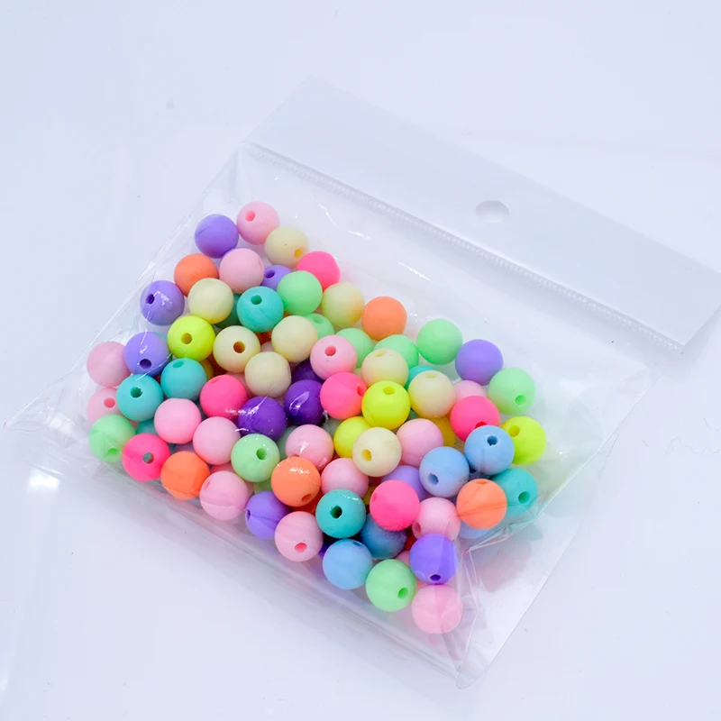 Wholesale 200Pcs/lot Candy Color Acrylic Spacer Beads Round Mixed 6mm 8mm 10mm DIY Jewelry Making JF004 |