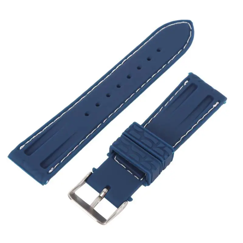 Ремешок для часов из силиконовой резины коричневый черный 20 22 мм|silicone rubber strap