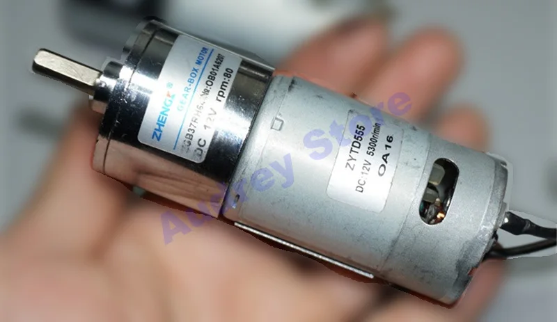 New ZGB37 DC5-12V Reduction Motor 80rpm 555 gear D shaft PWM speed regulation Positive inversion 64:1 | Обустройство дома