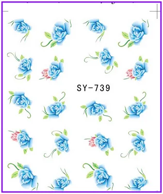 6 упак./лот блеск переводка NAIL ART наклейки на ногти цветок клевера гардении Савона