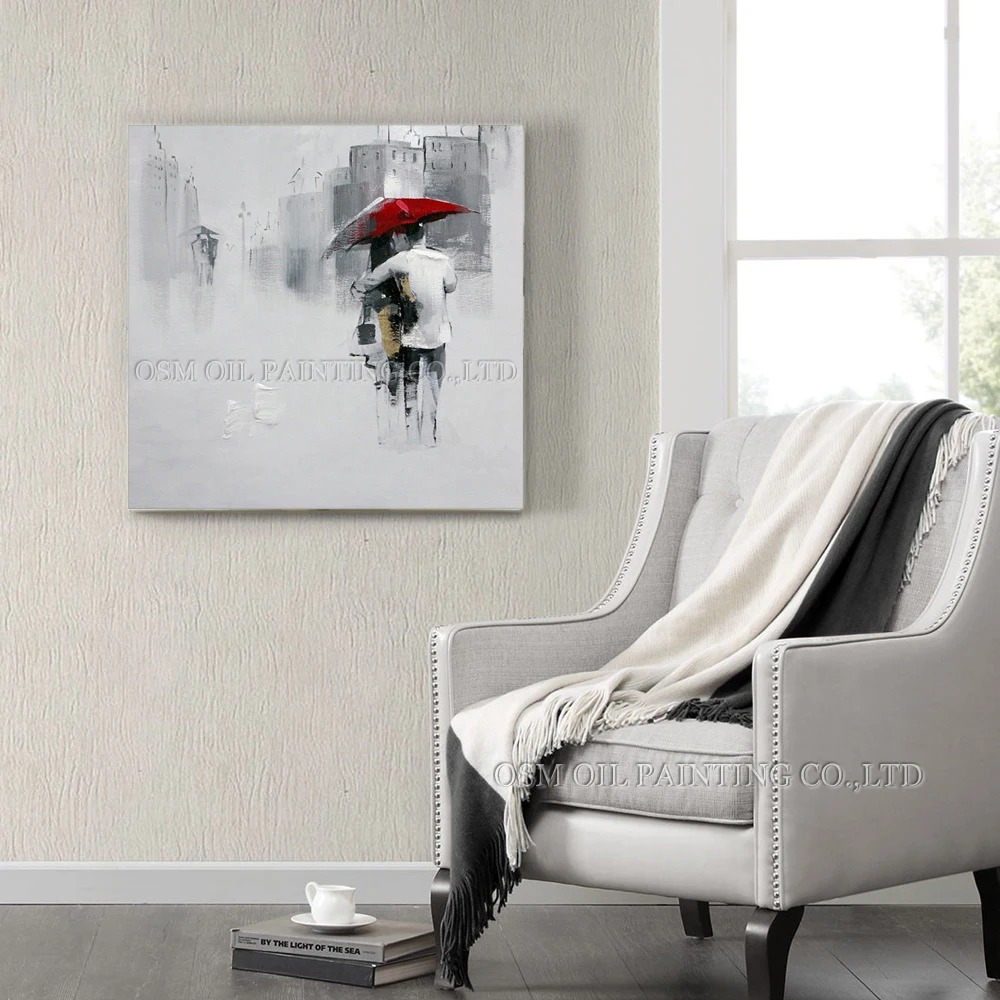 Высококачественная масляная живопись серого и серебряного цвета ручной работы