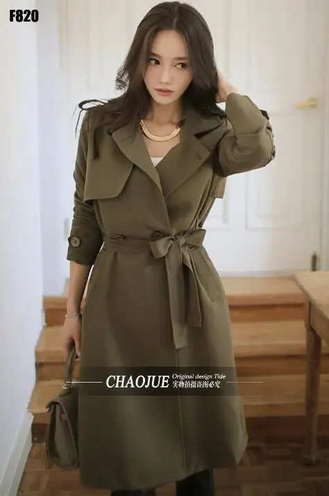 

European 2020 spring autumn ladies trench coat for women loose long sleeves coats womens casaco feminino female overcoat woman