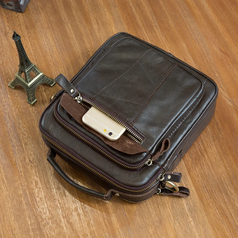 Оригинальная кожаная мужская модная повседневная сумка тоут Mochila дизайнерская
