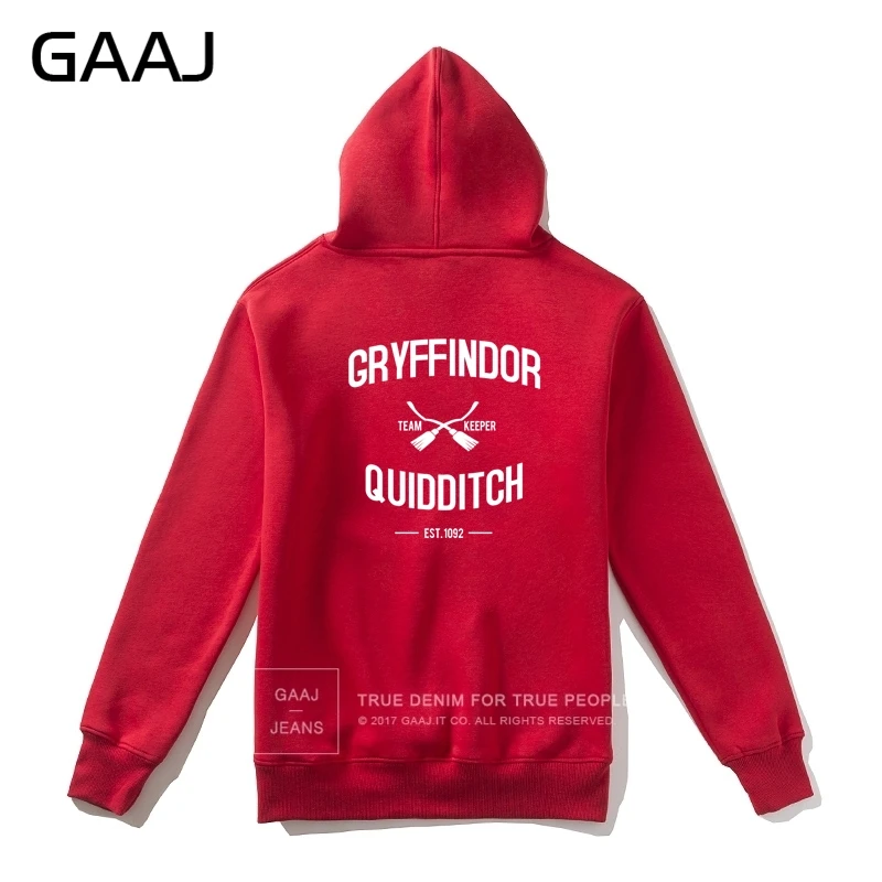 Red With Zipper "Gryffindor Quidditch Team" мужская толстовка с капюшоном женская на молнии новая уличная скейтборда высокого качества Мужская брендовая одежда# DW844 - Цвет: Red With Zipper