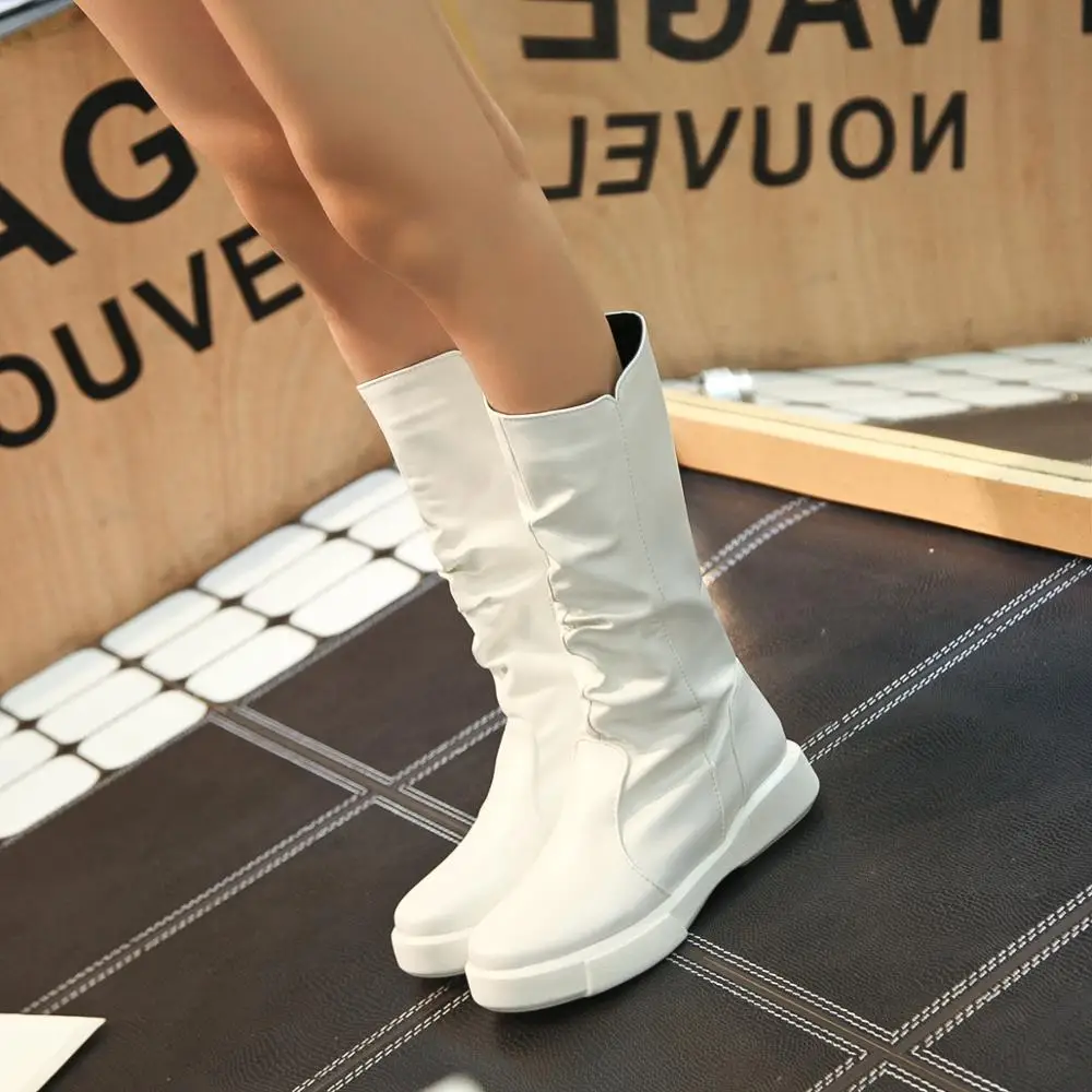 2019 г. Новые Полусапоги увеличивающие рост новые женские осенне-зимние ботинки с