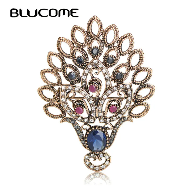 Blucome 2018 винтажная Турецкая игла для индейки брошь павлина Свадебная шапка