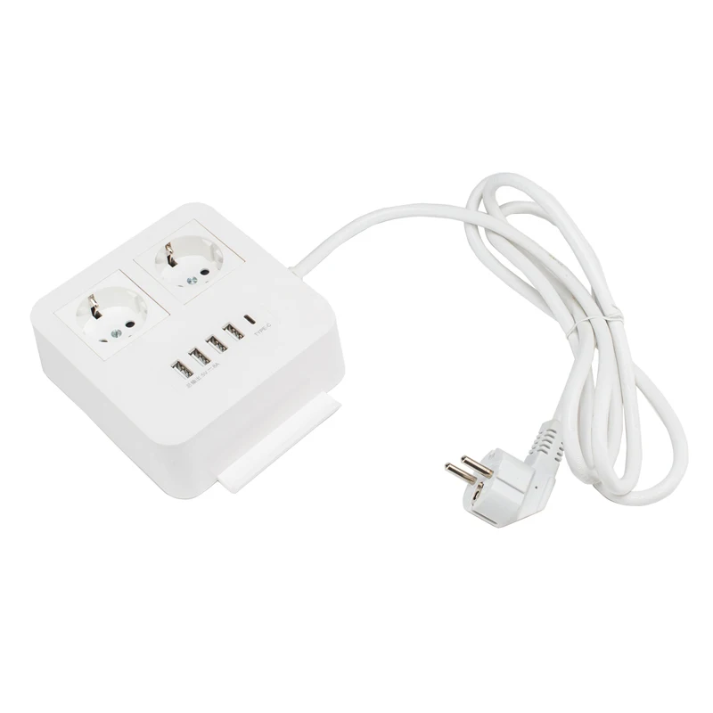 Настольный шнур питания 2 м: розетки европейского стандарта + 4 usb зарядного