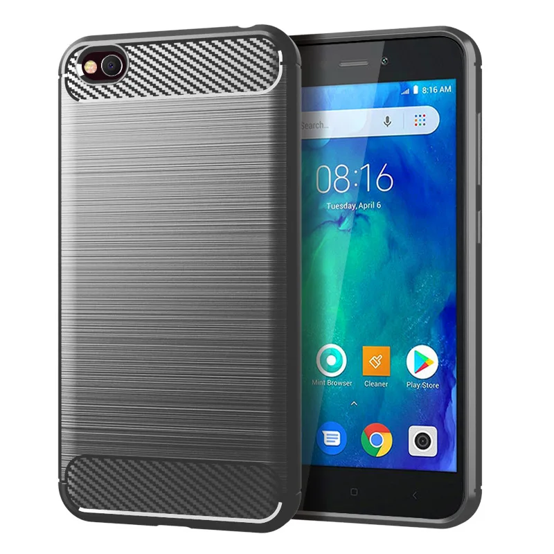 Чехол для Xiaomi Redmi Go Противоударная задняя крышка телефона мягкий чехол из волокна