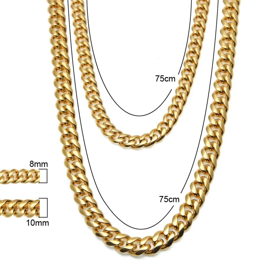 Мужская цепочка из нержавеющей стали 8 мм 10/12/14 мм|silver men|link chainchain stainless steel |