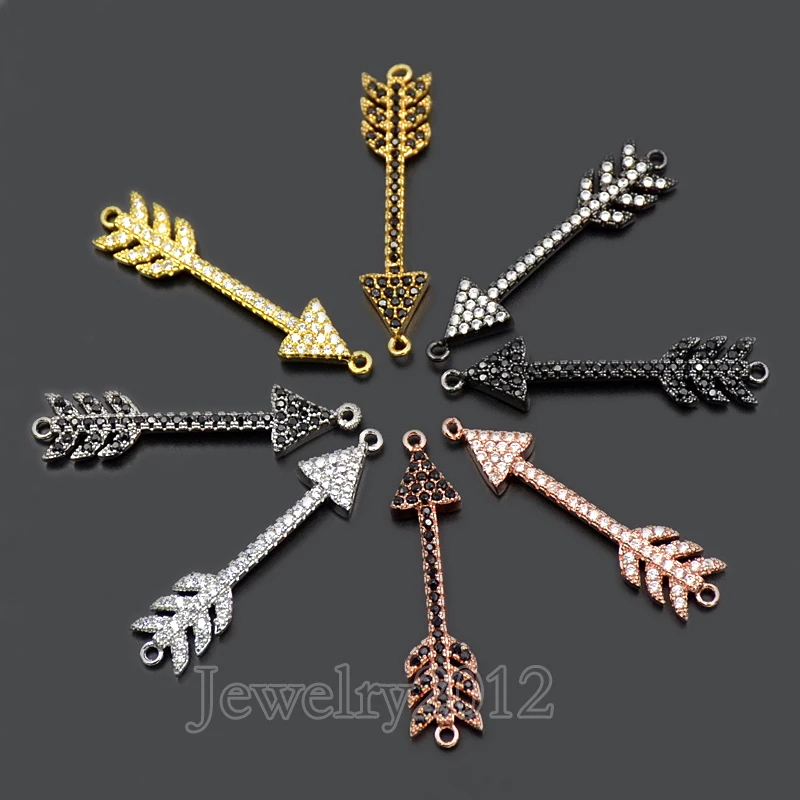 10 шт./лот браслет с микро камнями цирконием цепочкой шармом и бусинами золото