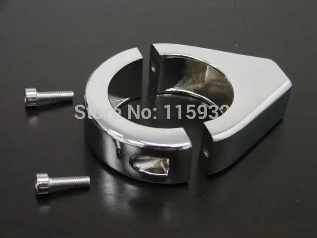 Aluminum 41mm Chrome Metal Turn Signal Light Indicator Relocation Fork Clamp For Harley |