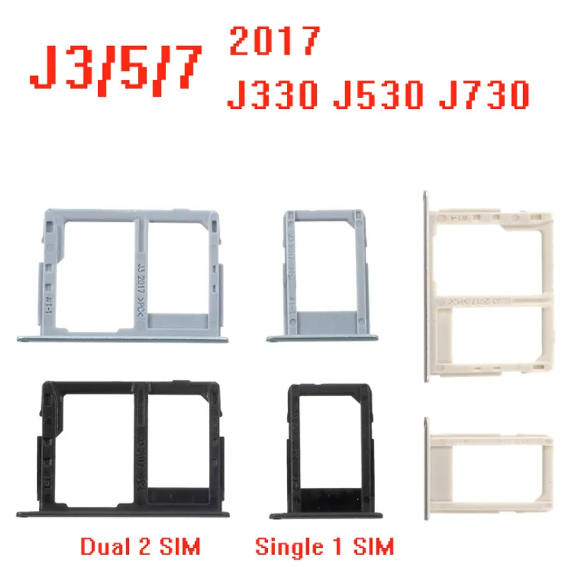 10 шт./лот новые одиночные/две SIM-карты для Samsung Galaxy J3 J5 J7 2017/J330 J530 J730F слот держатель