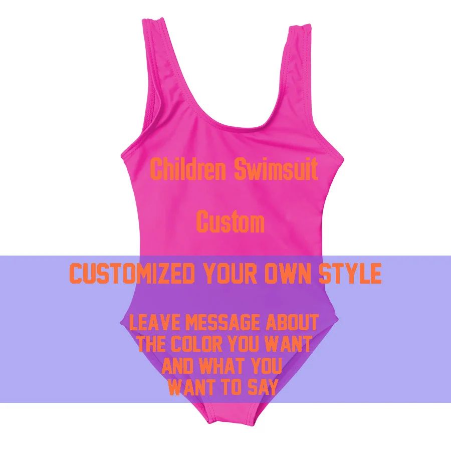 

New Custom Children Girls Kids Bikini One Piece Swimsuits Bathing Suits Desing Your Own Brand Style Swimwear Lining Baby Bikini