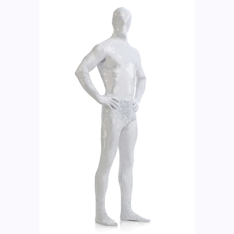 Customized 2018 White Lycra Spandex Full Body Zentai Suit Halloween Unisex Bodysuit Costume For Party Drop Shipping | Тематическая