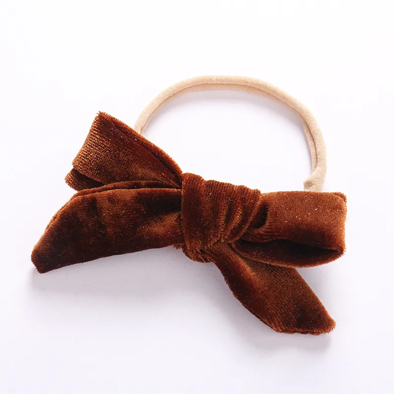 Dejorchicoco Sweet Lovely Velvet Nylon Headbands Fashion Kids Girls Elastic Head Bands Cute Bow Wrap Hair Wears | Детская одежда и