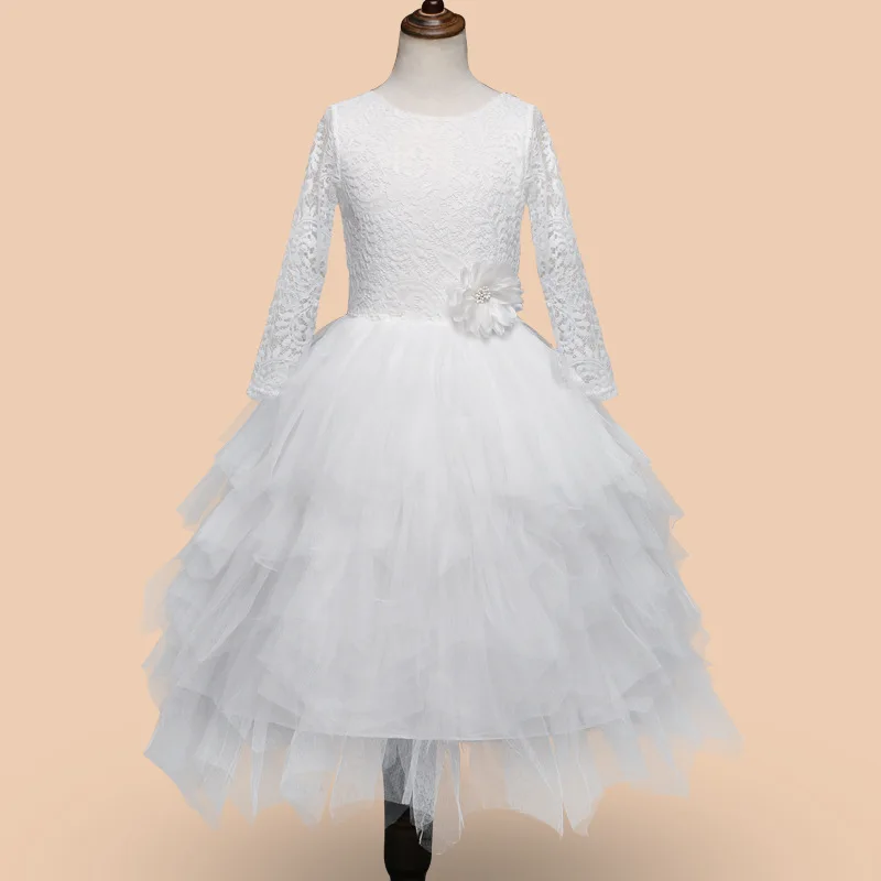 Fashion Girls Costume Dress Princess Flower Lace Christmas Baby Wedding Halloween Kids Clothes Birthday Clothing Dresses TS020 | Детская