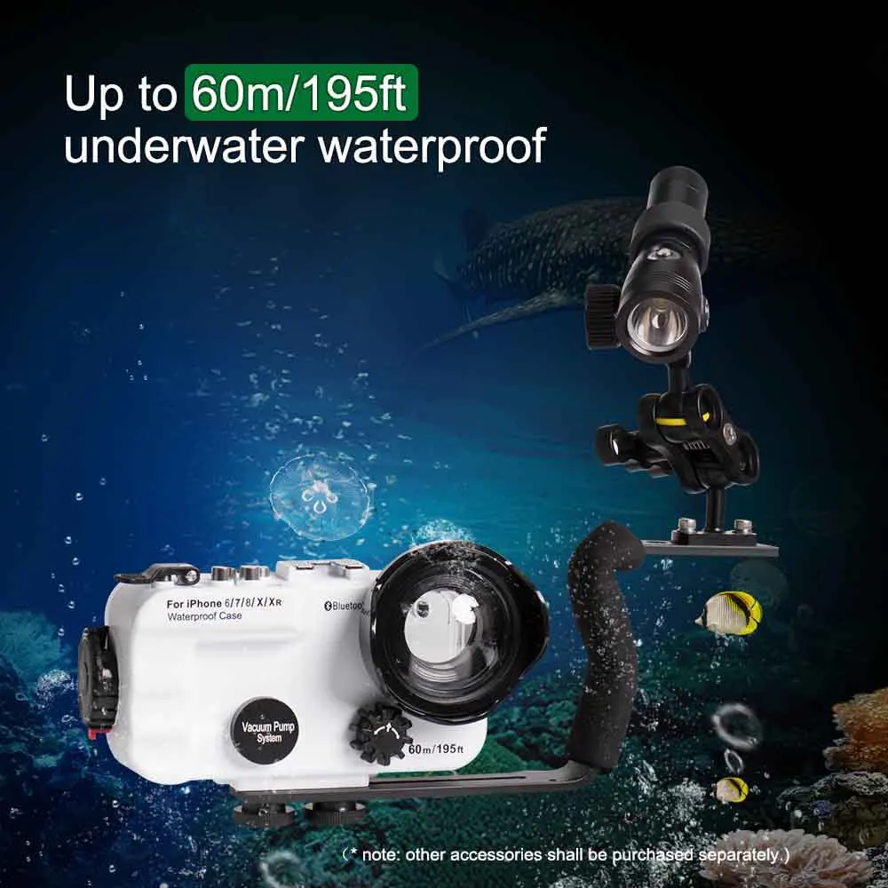 seafrogs for iphone 678xxr waterproof housing professional diving underwater photography 60m phone accessrories case free global shipping
