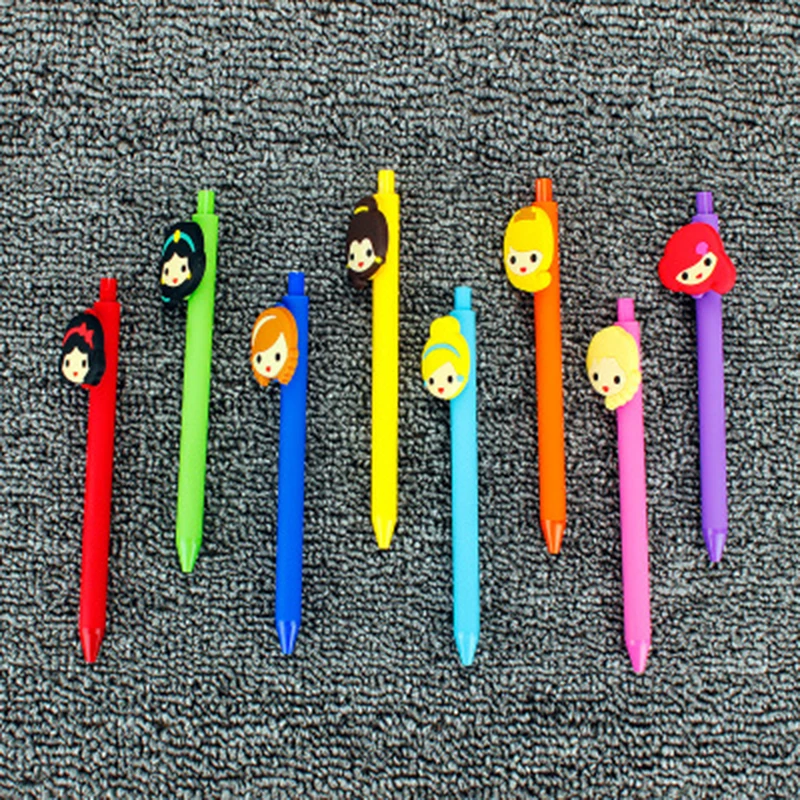 8 шт./лот гелевая ручка 0.5 мм Kawaii Пластик черные чернила гелевая ручка для школы записи офиса корейской канцелярские