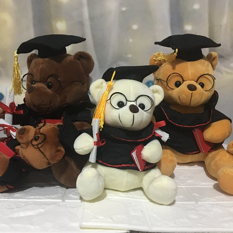 

1pc 18-28cm Lovely Dr. Bear Plush Toys Staffed Cute Teddy Bear Animal Doll Toys for Children Kids Kawaii Cute Graduation Gift