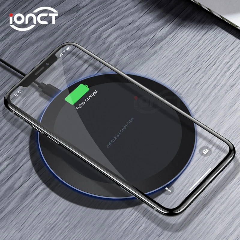 IONCT 10 Вт qi Беспроводное зарядное устройство для samsung S8 S9 iPhone 8 X Xs XR Xiaomi huawei Быстрое беспроводное зарядное устройство для USB телефона зарядный коврик