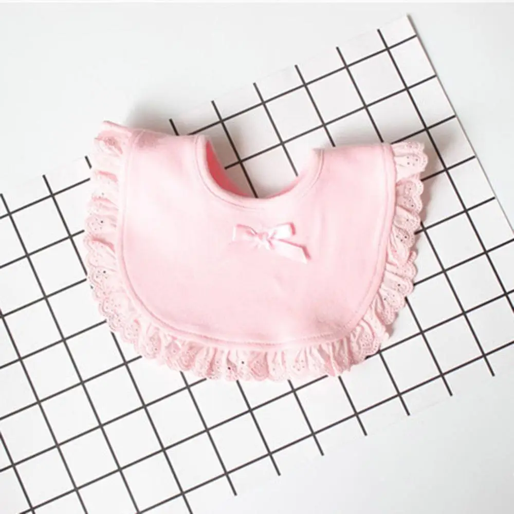 pink 2 Детские слюнявчики из абсорбирующей ткани; хлопковая Бандана с кружевным бантом для новорожденных; Слюнявчики для маленьких девочек; Милые Слюнявчики; Слюнявчики для младенцев; Слюнявчики - Цвет: pink 2