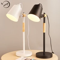 modern iron wood adjustable table lamp nordic simple desk lamp led e27 for study bedroom parlor bookstore hotel bedside children
