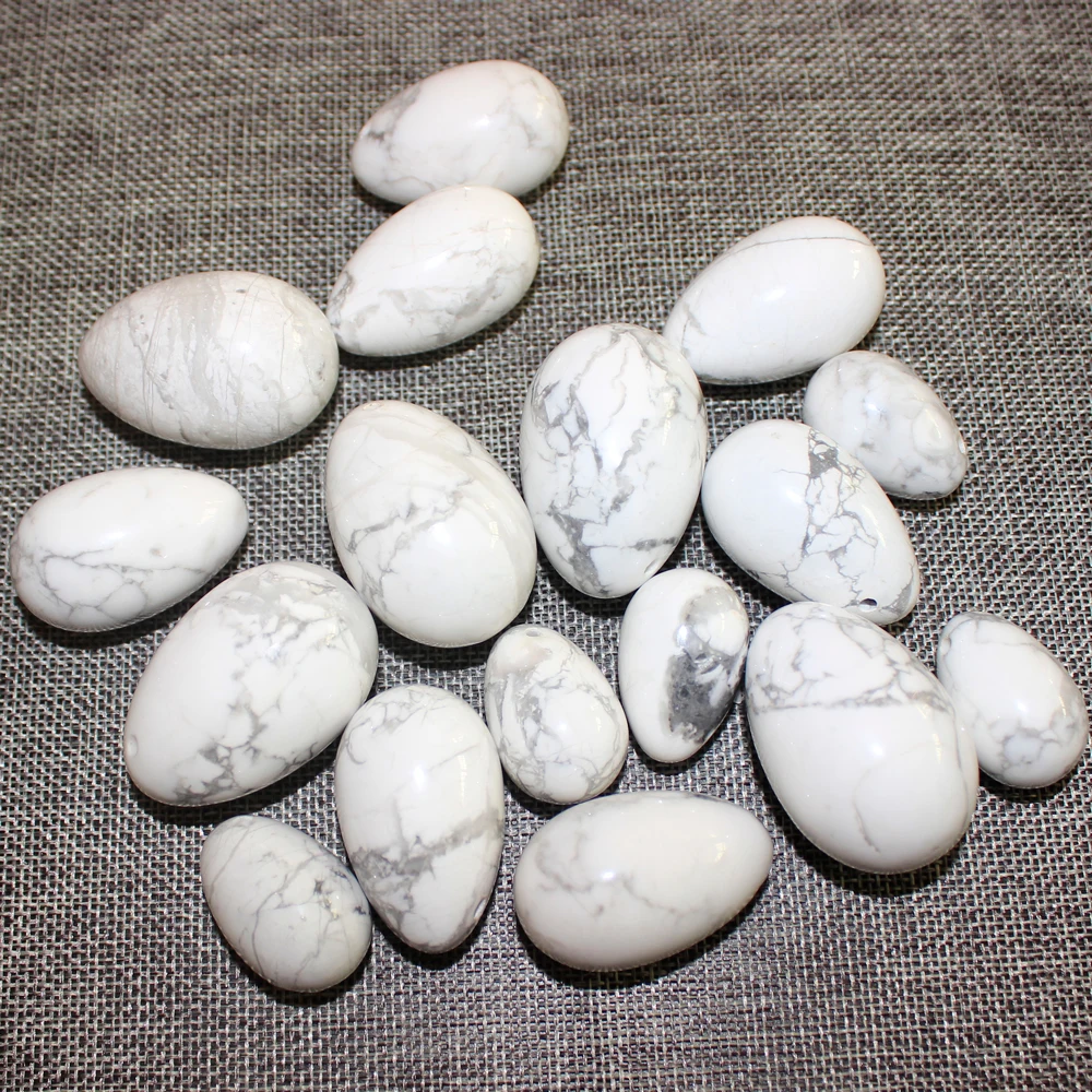 Натуральный пробуренный Белый Howlite камень Yoni яйца Бен Ва мяч для женщин Кегель